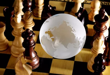 Globe and Chess Board