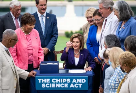 Speaker Pelosi signing CHIPS and Science Act