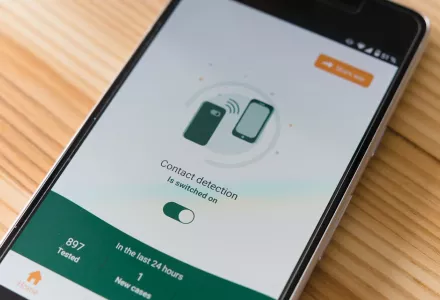 Contact tracing application on cell phone