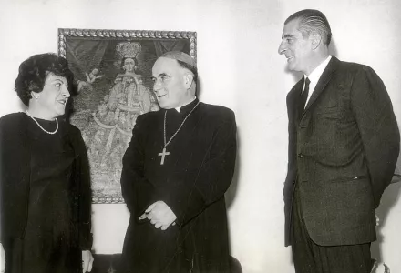 Eduardo Frei Montalva with his wife and Cardinal Raúl Silva Henríquez in an undated photo.