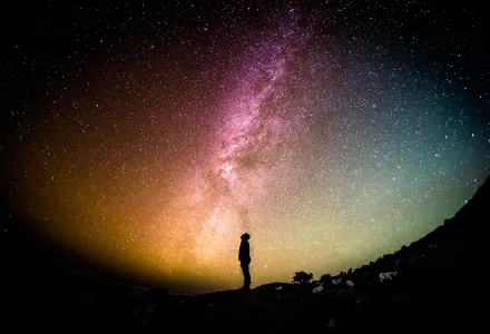 Person looking at night sky