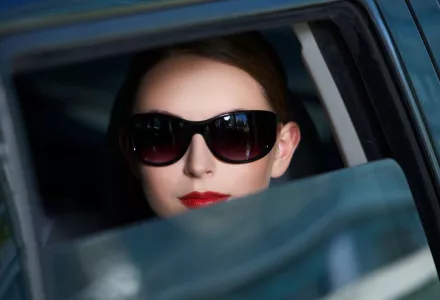 Woman in limo