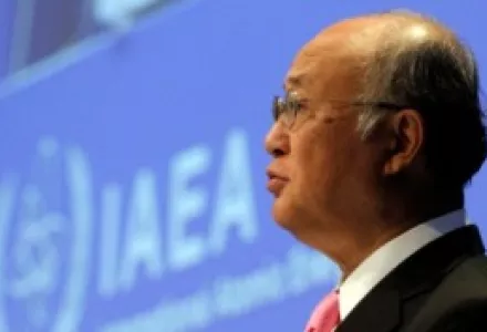 Director General of the International Atomic Energy Agency, IAEA, Yukiya Amano of Japan delivers a speech at the beginning of the general conference of the IAEA, at the International Center in Vienna, Austria, Sept. 19, 2011.