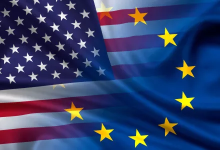 Flags of the United States and the EU