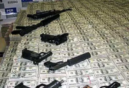 205 million USD of drug money seized by the Mexican Police and the Drug Enforcement Administration in Mexico City, March 2007.