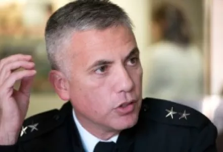 Major General Paul Nakasone speaking at a Cyber Security Project Seminar on September 23, 2015.