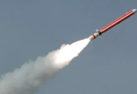 A Pakistan-made cruise missle capable of delivering a nuclear payload is tested in July, 2007.