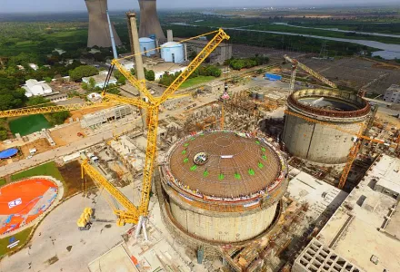 New indigenous PHWR (Pressurised Heavy Water Reactor) under construction, Gujarat, India, 9 June 2016.