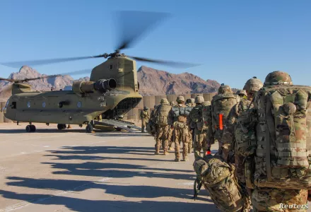 U.S Troops boarding aircraft in Afghanistan 