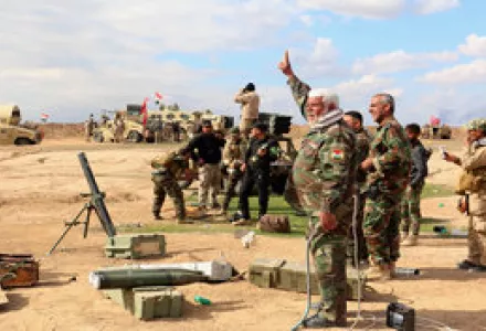 Iraqi army forces prepare to launch mortar shells and rockets against Islamic State positions outside Tikrit, 80 miles (130 kilometers) north of Baghdad, Iraq.
