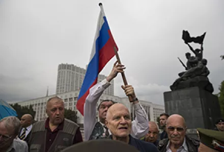 Aug. 19, 2016 – People who turned up to oppose a hard-line Soviet coup in August 1991 at event marking the 25th anniversary of the failed coup outside the Russian White House parliament building in Moscow.