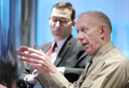 Cyber Project Director Michael Sulmeyer and Lieutenant General Robert E. Schmidle, January 15, 2016.