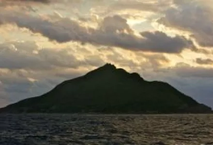Jutting out in the middle of the East China Sea, Uotsuri is the largest island of five in the Senkaku/Diaoyu chain, October 2, 2012.