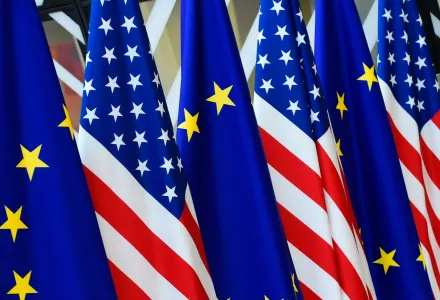 EU and U.S. flags