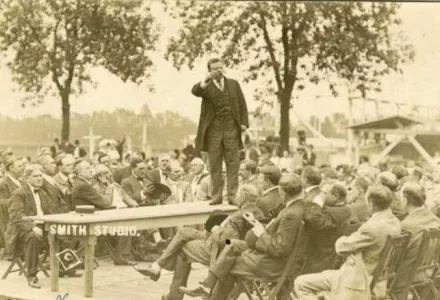 Theodore Roosevelt at Freeport, Illinois, c. 1910