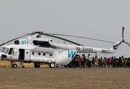 UTair Mil Mi-8AMT delivering food aid in Ulang, South Sudan, 23 March 2017
