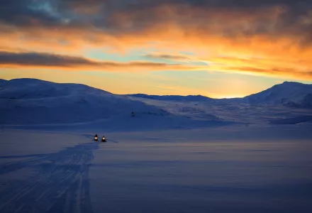 Snowmobiles in  Nordreisa, Norway