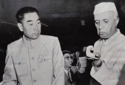 1955:  Zhou Enlai With PM Jawaharlal Nehru at the Bandung Conference