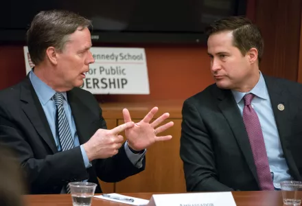 Nicholas Burns (r) and Seth Moulton