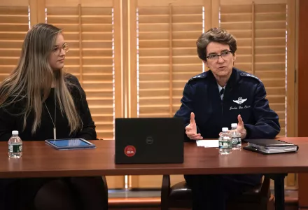 Gen. Van Ovost and Bethan Saunders