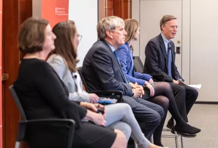 Side view of panelists