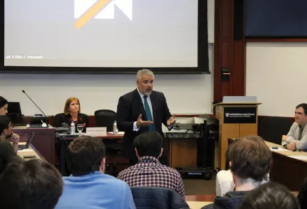 Former Colombian President Iván Duque spoke at the Harvard Kennedy School