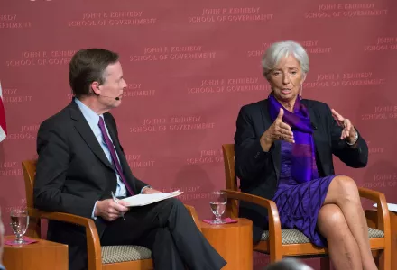 Nicholas Burns and Christine Lagarde at JFK Jr. Forum 