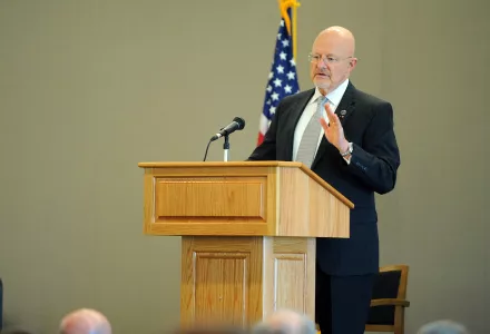 James Clapper speaks at a Coast Guard event in Washington on Dacember 3, 2013.