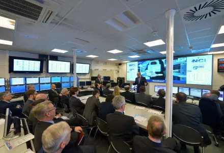 Deputy Secretary General Alexander Vershbow and the 28 Permanent Representatives to the North Atlantic Council visit NATO’s cyber defence centre at Supreme Headquarters Allied Powers Europe in Mons, Belgium on Friday, 23 January 2015.