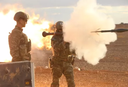 Green Berets familiarizing themselves with foreign weapons systems such as the Rocket-propelled Grenade (RPG-7).
