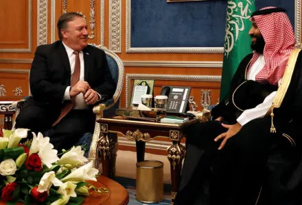 Mike Pompeo meets with the Saudi Crown Prince Mohammed bin Salman during his recent visit to Riyadh.