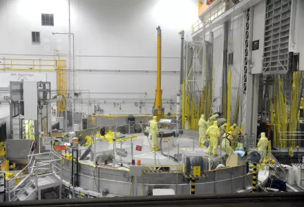 Nuclear operations professionals at Idaho National Laboratory's Advanced Test Reactor routinely refuel the reactor and perform maintenance from the reactor top area.
