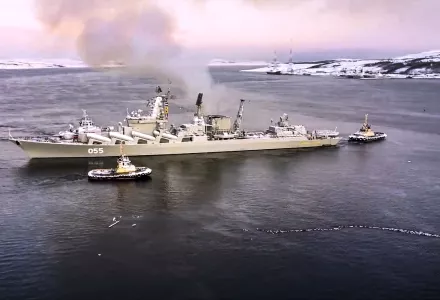 Russian navy missile cruiser Marshal Ustinov