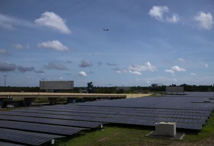 solar panels at the Cochin International Airport in Kochi, Kerala state, India