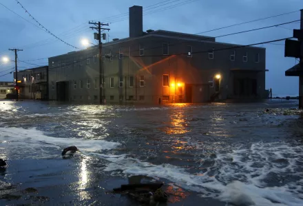 flooding in Nome during Typhoon Merbok