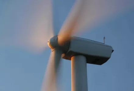 A windmill does its work in Stetson Mountain, Maine, July 19, 2009.