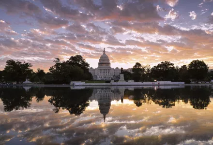The U.S. Capitol is seen at sunrise, in Washington, October 10, 2017