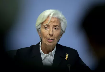 President of European Central Bank Christine Lagarde speaks during a press conference following a meeting of the governing council in Frankfurt, Germany, Thursday, Jan. 23, 2020. 