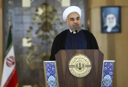Iran's president gives address on nuclear agreement.