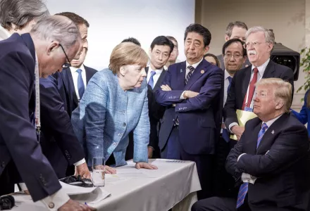 Angela Merkel and Donald Trump the G7 Leaders Summit
