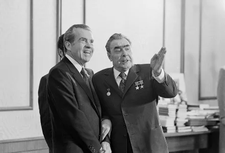 Leonid Brezhnev and Richard Nixon