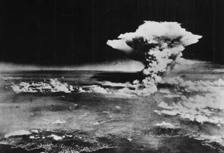 The atomic cloud over Hiroshima, taken from the Enola Gay on August 6, 1945 (U.S. government/Wikimedia).
