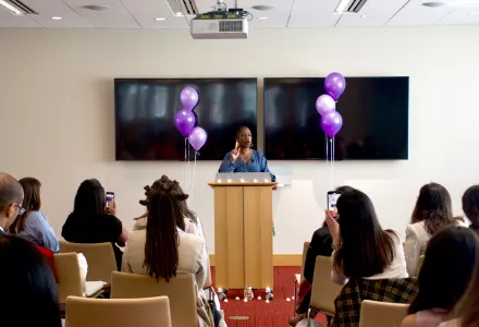 A speaker at the Women in Power Conference