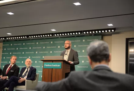 William Tobey, Matthew Bunn, and Nickolas Roth at a Hudson Institute event