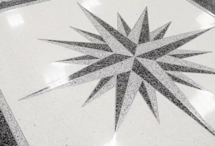 A detail of the main lobby floor of the Central Intelligence Agency headquarters in Langley, Virginia.