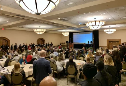 More than 120 Idaho election officials gathered in March for their first statewide training in how to prevent and deal with cyber and information attacks. The Secretary of State’s Tabletop Exercise (TTX) was assisted by the Defending Digital Democracy team (standing by wall).
