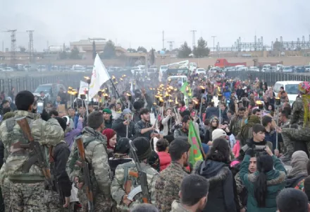 A funeral ceremony in Kobani, Syria