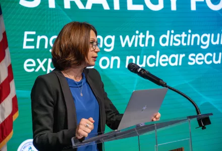 Mariana Budjeryn speaking to the DOE/NNSA Administrator's Strategy Form
