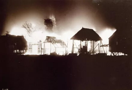 Burning of a district of Manila, Philippine-American War, 1899.