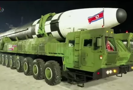 A North Korean ICBM with Nuclear Warhead